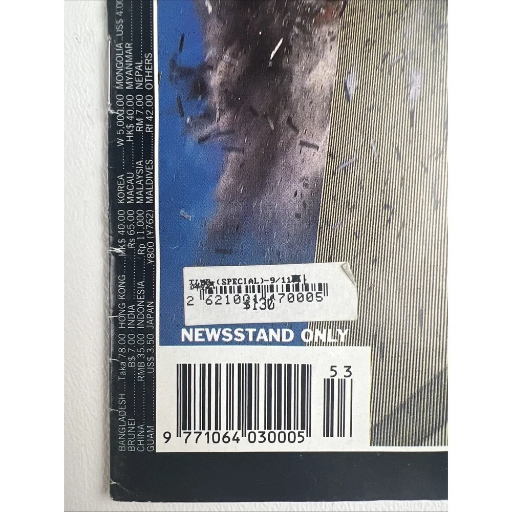 TIME Magazine September 11 2001 911 Twin Towers World Trade Center New York NY